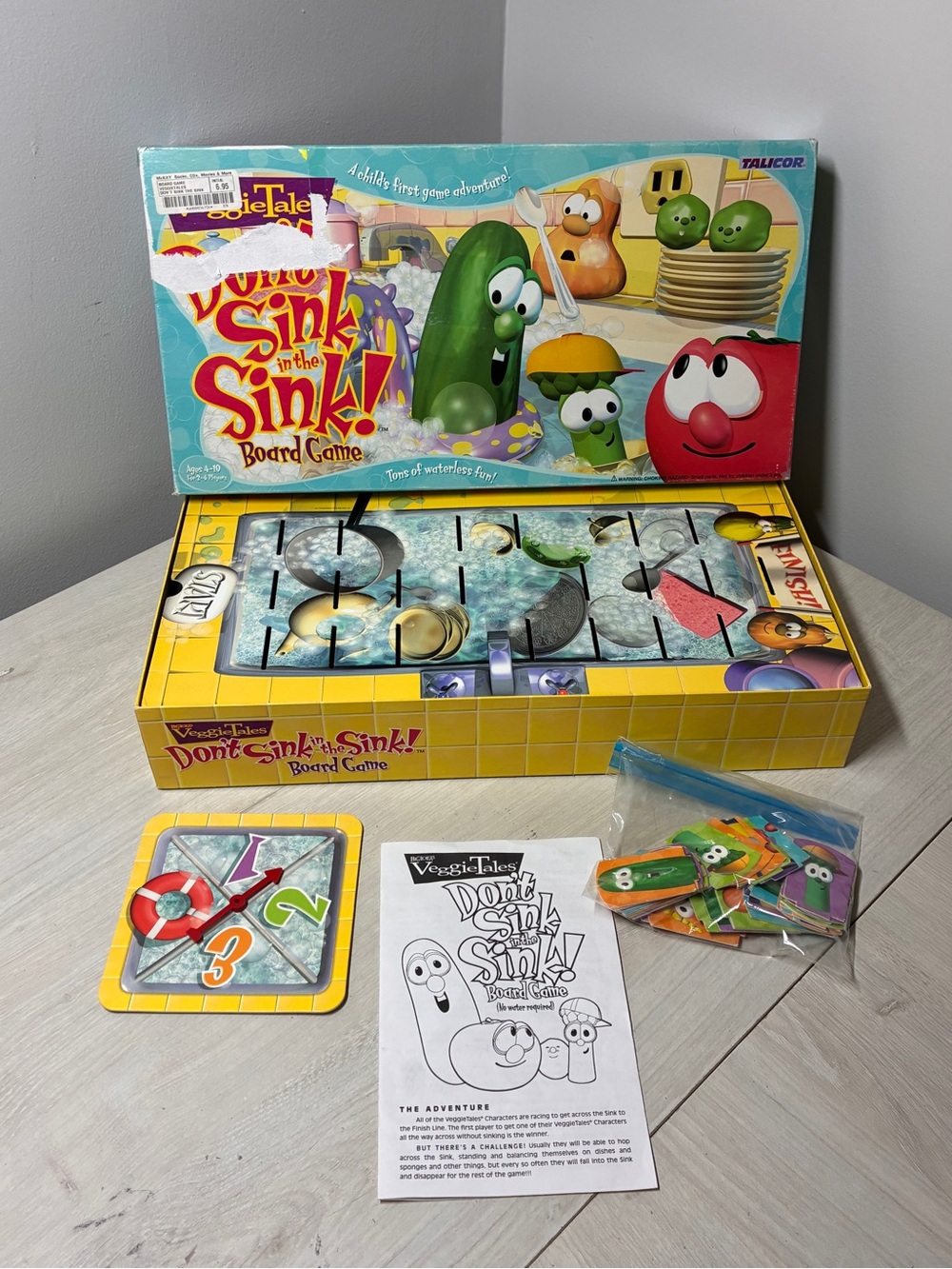 VeggieTales Don't Sink In The Sink Board Game Talicor 1999 Complete Family VTG
